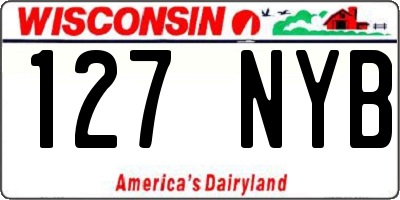 WI license plate 127NYB