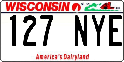 WI license plate 127NYE