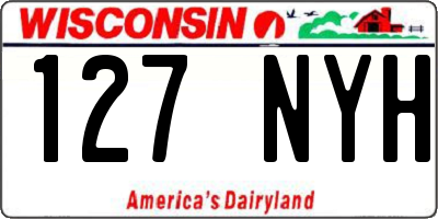 WI license plate 127NYH