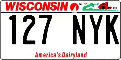 WI license plate 127NYK