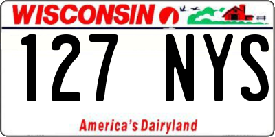 WI license plate 127NYS