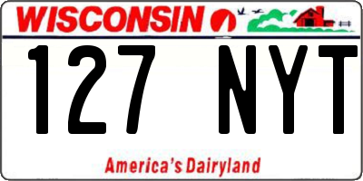 WI license plate 127NYT