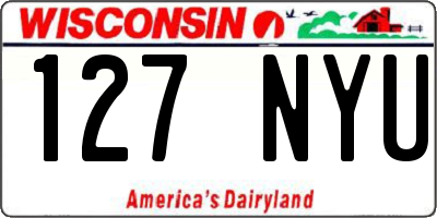 WI license plate 127NYU