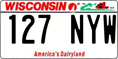 WI license plate 127NYW