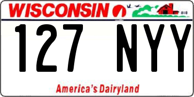WI license plate 127NYY