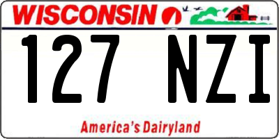 WI license plate 127NZI