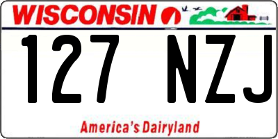 WI license plate 127NZJ