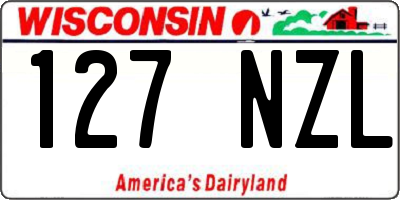 WI license plate 127NZL
