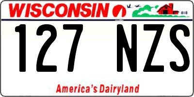 WI license plate 127NZS