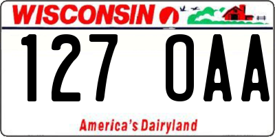 WI license plate 127OAA