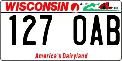 WI license plate 127OAB