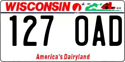 WI license plate 127OAD