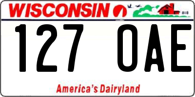 WI license plate 127OAE