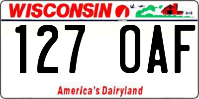 WI license plate 127OAF