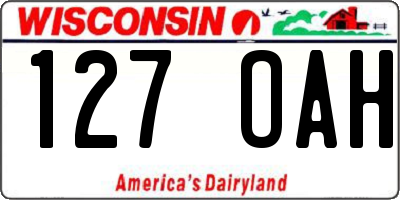 WI license plate 127OAH
