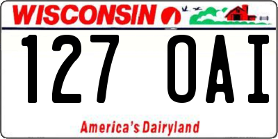 WI license plate 127OAI