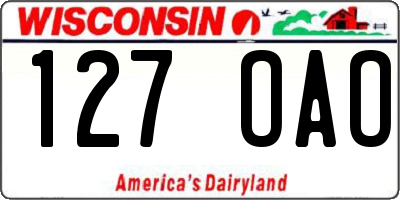 WI license plate 127OAO