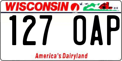 WI license plate 127OAP
