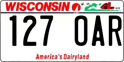 WI license plate 127OAR
