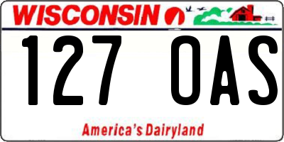 WI license plate 127OAS