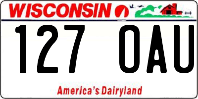 WI license plate 127OAU