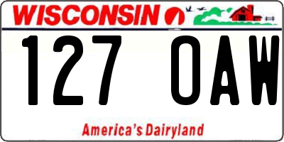 WI license plate 127OAW