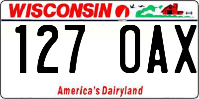 WI license plate 127OAX