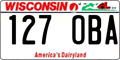 WI license plate 127OBA