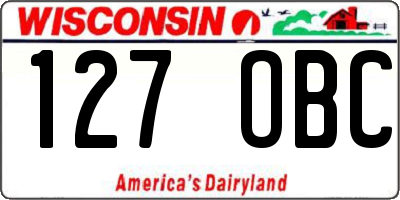 WI license plate 127OBC