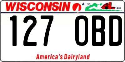 WI license plate 127OBD