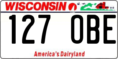 WI license plate 127OBE