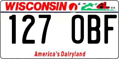 WI license plate 127OBF