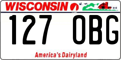 WI license plate 127OBG