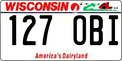 WI license plate 127OBI
