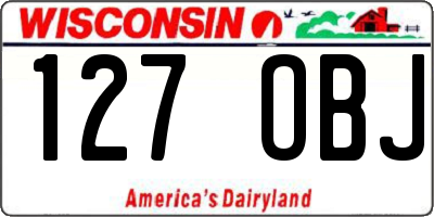 WI license plate 127OBJ