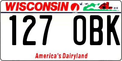 WI license plate 127OBK