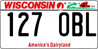 WI license plate 127OBL
