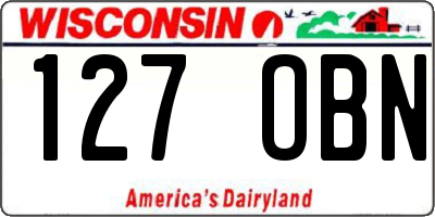 WI license plate 127OBN
