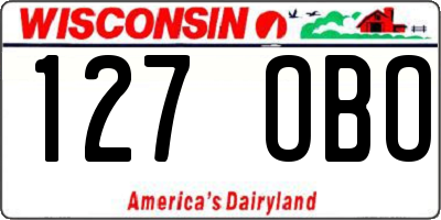 WI license plate 127OBO