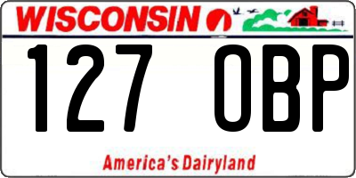 WI license plate 127OBP