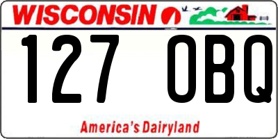 WI license plate 127OBQ