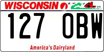 WI license plate 127OBW