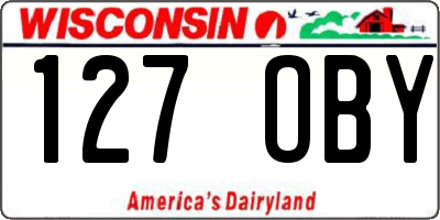 WI license plate 127OBY