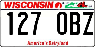 WI license plate 127OBZ