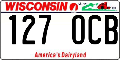 WI license plate 127OCB