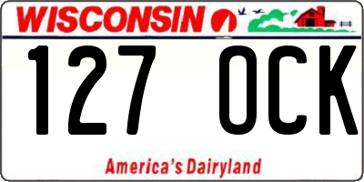 WI license plate 127OCK