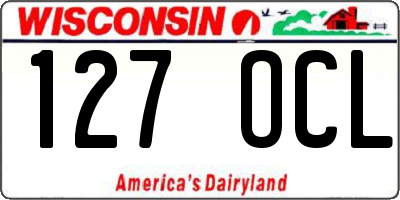 WI license plate 127OCL