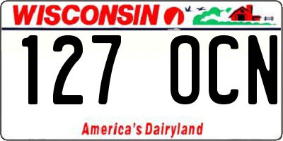 WI license plate 127OCN