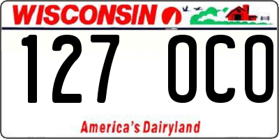 WI license plate 127OCO