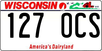 WI license plate 127OCS